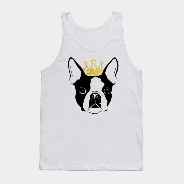 Boston Terrier wearing a crown Tank Top by Teezer79